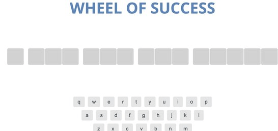 Picture of my game show project which has a solid white background and keyboard on the bottom of the page